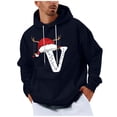 thumbnail image 2 of Yteetum Men's Oversized Christmas Hoodies Christmas Letter Print Drawstring Pullover Hooded Sweatshirts Mens Casual Christmas Print Loose Long Sleeve Hoodies Xmas Hooded Sweatshirt Fall Clothes, 2 of 5