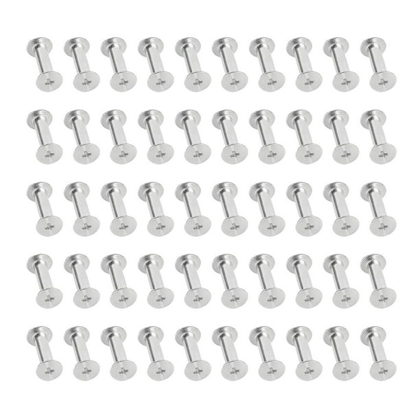 Remaches De Tornillo, 5x16x9,5 Mm aleación De Acero Inoxidable M4 50 Juegos De Tornillos Chicago Para Manualidades En Cuero