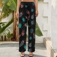 thumbnail image 5 of Wide Leg Pants Woman, Colorful Insect High Waist Knot Palazzo Pants for Women, Elastic Sweatpants Yoga Lounge Pants Trousers with Pockets Fall Pants for Women 2024, 5 of 6