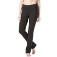 thumbnail image 6 of Fishers Finery Women's Straight Leg Yoga Pant with Pockets; Cotton & Modal Blend (Black, L Petite), 6 of 6