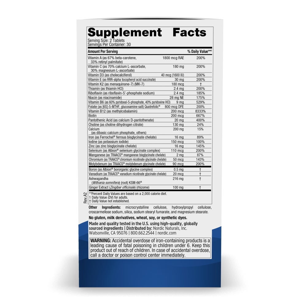 Nordic Naturals Women’s Multivitamin Extra Strength, Unflavored - 60 Count