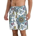 thumbnail image 2 of Bixox Men's Flowers and Butterflies printing Casual Classic Fit Short Summer Beach Shorts, 2 of 6