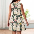 thumbnail image 6 of LTTVQM Girls Easter Dress 2026 Rabbit Egg Print Funny Sleeveless Sundresses Loose Fit Crew Neck Midi Dress Trendy Church Dresses Army Green 5-6 Years, 6 of 6