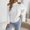 White, variant on Women's Cold Shoulder Sweater Cable Knit Mock Neck Hollow Out Long Sleeve Shirts Relaxed Fit Casual Pullover Tops Orange M