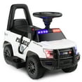 thumbnail image 1 of 2-in-1 6V Kids Ride On Police Car Toddler Push Car w/ Megaphone & Siren White, 1 of 10