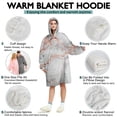 thumbnail image 5 of Gray Rose Gold Marble Pattern Wearable Oversized Blanket,Wearable Blanket Hoodie for Adults,Cozy Hooded Blankets with Super Pockets,Super Warm Fuzzy Pullover for Women & Men, 5 of 6