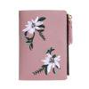 Monedero Para Tarjetas Bolsa Flores bordadas Mujeres Carteras cortas PU Cuero Monedero Tarjetero Embrague / Rosa Tmvgtek Para Estrenar