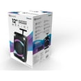 thumbnail image 6 of IQ Sound IQ-5912DJBT 12-inch Portable Bluetooth Speaker with True Wireless Stereo, Colorful LED Lights, Full Control Panel, USB, Micro SD, AUX Inputs, FM Radio, Mic Input - Perfect Sound Companion, 6 of 6