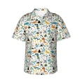 thumbnail image 1 of Fotbe Cartoon Dinosaur Camisa Hawaiana para Hombre Unisex – Camisa Casual de Verano con Botones de Manga Corta de Algodón y Lino,Small, 1 of 7