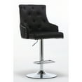 thumbnail image 2 of Monroe Velvet Tufted Adjustable Swivel Bar Stool Set Black, 2 of 7