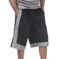 thumbnail image 2 of Pro Club Men's Heavyweight Relaxed Fit Mesh Basketball Shorts - Black/Gray - Small, 2 of 3