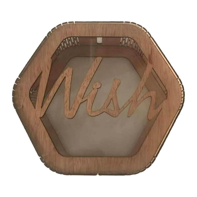 Caja de tarjeta de boda Zulema Hexágono de Madera Decoración Hueca Rústica Almacenamiento de Tarjetas de Boda