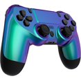 thumbnail image 2 of eXtremeRate Chameleon Green Purple Ghost Replacement Faceplate Touchpad Cover, Redesigned Housing Shell Case Touch Pad Compatible with PS4 Slim Pro Controller JDM-040/050/055, 2 of 9