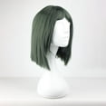 thumbnail image 4 of Unique Bargains Human Hair Wigs for Women Lady 18" Green Wigs with Wig Cap, 4 of 6