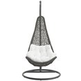 thumbnail image 3 of Allora Modern Metal Outdoor Swing Chair with Stand in Gray/White, 3 of 6