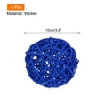 thumbnail image 2 of Unique Bargains 4 Pcs Wicker Rattan Balls 3.9 Inch Rattan Decorative Balls for Vase Fillers Craft Home Decor Deep Blue, 2 of 5