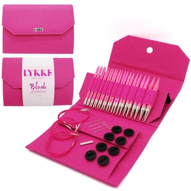Lykke - Juego de regalo intercambiable con bolsa de tejido de cesta magenta rubor de 5""
