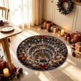 thumbnail image 6 of 3D Rugs Optical Illusion Round Christmas Rug, 23.62 Inch Non Slip Absorbent Polyester Doormat, Stain Resistant Washable Floor Mat for Entryway, Kitchen, Bathroom and Xmas Home Decoration, 6 of 6