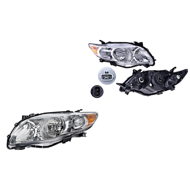 Par de Faros DEPO Corolla 2009 A 2010 Toyota Fdo Crom