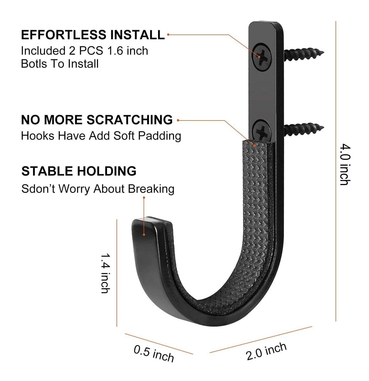 EROCK 10Pcs Steel Hooks Hangers Archery Bow Gun Wall Mount Rack Storage Rifles Shotgun