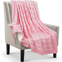 Healing Thoughts Throw Blanket | Positive Energy | Compassion | Warm Hugs| Inspirational Blanket | Get Well Gifts for Women | Comfort Chemo Blanket | Breast Cancer Gifts for Women | 50" x 60" Pink