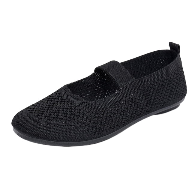 Amzcrzy Zapatos de mujer,Zapatos de mujer,Zapatillas de mujer, Zapatos de tela para mujer, zapatos de madre, zapatos de trabajo negros de suela plana transpirables, zapatos de suela suave, cómodos, d