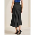 thumbnail image 4 of DARING DIVA Women's Satin High Waist Flowy Elegant Mermaid Maxi Skirts XS Black, 4 of 6