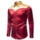 thumbnail image 1 of Blusa y camisa de manga larga con cuello vuelto para hombre, blusa informal de moda con botones y retazos, blusa de manga larga con cuello vuelto, blusa de poliéster para hombre, 1 of 9