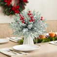 thumbnail image 4 of 45 Pcs Branches de Pin de Noël Artificielles avec Tiges de Baies Rouges, Fausses Feuilles de Verdure Enneigées de Pin Norfolk Cyprès, Baies Blanches Feuillage Givré Faux Pics à Aiguilles pour Guirlande Décoration Maison, 4 of 7