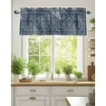 thumbnail image 2 of Dark Blue Valances for Windows Medieval Ethnic Turkish Retro Valance Rod Pocket Light Filtering Short Window Treatments Curtains for Kitchen Bathroom Living Room Bedroom, 1 Panel, 42 x 12 Inch, 2 of 7