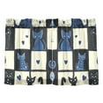thumbnail image 7 of Yayeee Kitchen Curtains Tier Pair Light Filtering 27"x24" Rod Pocket Short Cafe Window Panel, Black and Blue Cat, 7 of 7