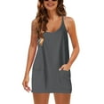 thumbnail image 5 of PUWEI Women's Athletic Mini Dress V Neck Sleeveless Tennis Workout Romper, 5 of 7