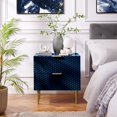 thumbnail image 1 of Lillianne Lacquer Finish 2 Drawer Side Table, Nightstand, 1 of 8