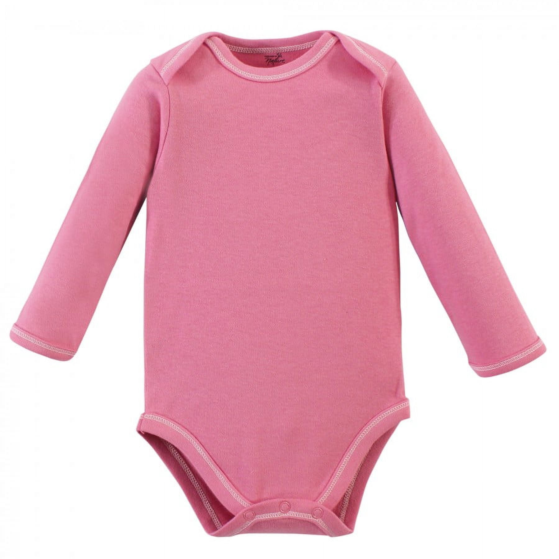 Touched by Nature Baby Girl Organic Cotton Long-Sleeve Bodysuits 5pk, Botanical, 18-24 Months