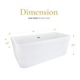thumbnail image 2 of Groda 63" x 30" Acrylic Flatbottom Soaking Bathtub in White with Drain/Overflow, 2 of 13