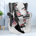thumbnail image 4 of USA Soft Flannel Fleece Throw Blanket, Modern Teen Girl with USFlag T-shirt Fashion Obsession Beauty in the Street, Cozy Plush for Indoor and Outdoor Use, 60" x 80", White Black Red, by Ambesonne, 4 of 5