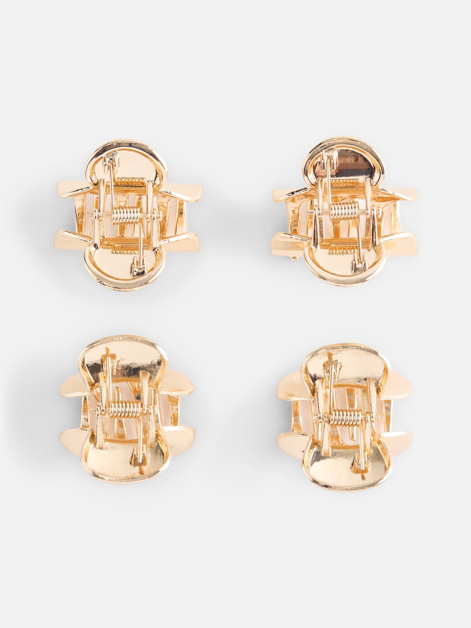 Scenario Women's Small Hair Claw Clips, 4-Pack, Gold-Tone