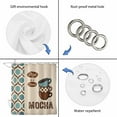thumbnail image 5 of Brown Teal Retro Coffee Bathroom Shower Curtains with 12 Hooks Polyester Waterproof Shower Curtain for Stalls and Bathtubs Watercolor Vintage Farmhouse Art Decorative Bathroom Privacy Curtain 54"x78", 5 of 9