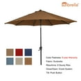 thumbnail image 1 of Ulax furniture 9 Ft Outdoor Umbrella Patio Market Umbrella Aluminum with Push Button Tilt&Crank, Sunbrella Fabric, Umbrella Cover Included, Canvas Teak, 1 of 6