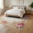 thumbnail image 3 of ODIKA Pink Bordered Vintage Symmetry Tug Rig Girly Aesthetic Foldable Easy Care for Queen Size Bedroom, Under Bed, Master Suite, 3 of 7