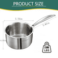 thumbnail image 3 of DELARLO Tri-Ply Stainless Steel Aluminum Core 2.5QT Induction Cookware Small Saucepan with Lid, 3 of 6