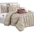 thumbnail image 1 of Mocassi 12-Piece Comforter Set, Ella Bedding Collection includes 6-Piece Smart Sheet Set, Matching Shams & Decorative Pillows, Full/Queen, Linen, 1 of 7