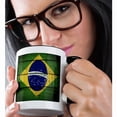 thumbnail image 2 of 3drose, Image of Flag of Brazil on Wood, 11oz Two-tone Black Mug, 2 of 6