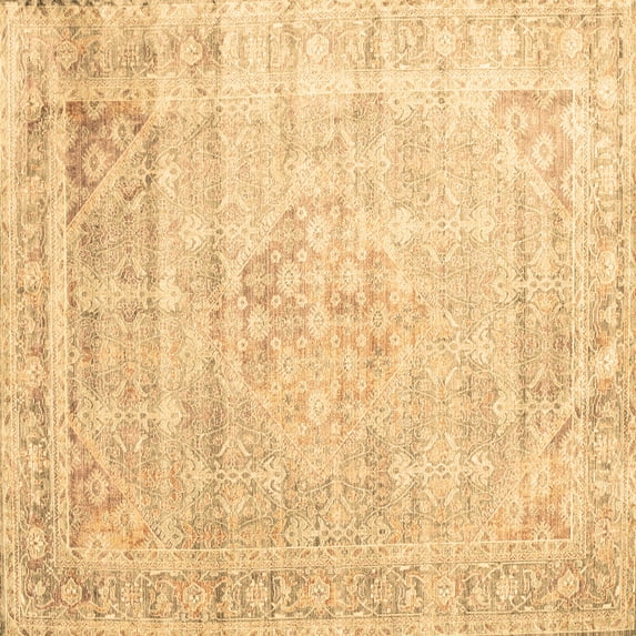 Ahgly Company Indoor Square Persian Brown Traditional Area Rugs, 3' Square