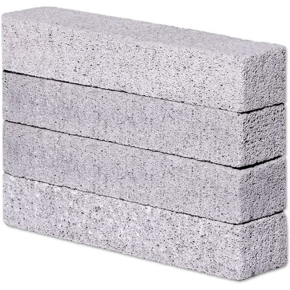 4 Pack Pumice Stone for Toilet Cleaning Bowl Stick, Remove Hard Water Rings Stains on Toilets Bowls, Bathtubs, Pool Shower Tiles