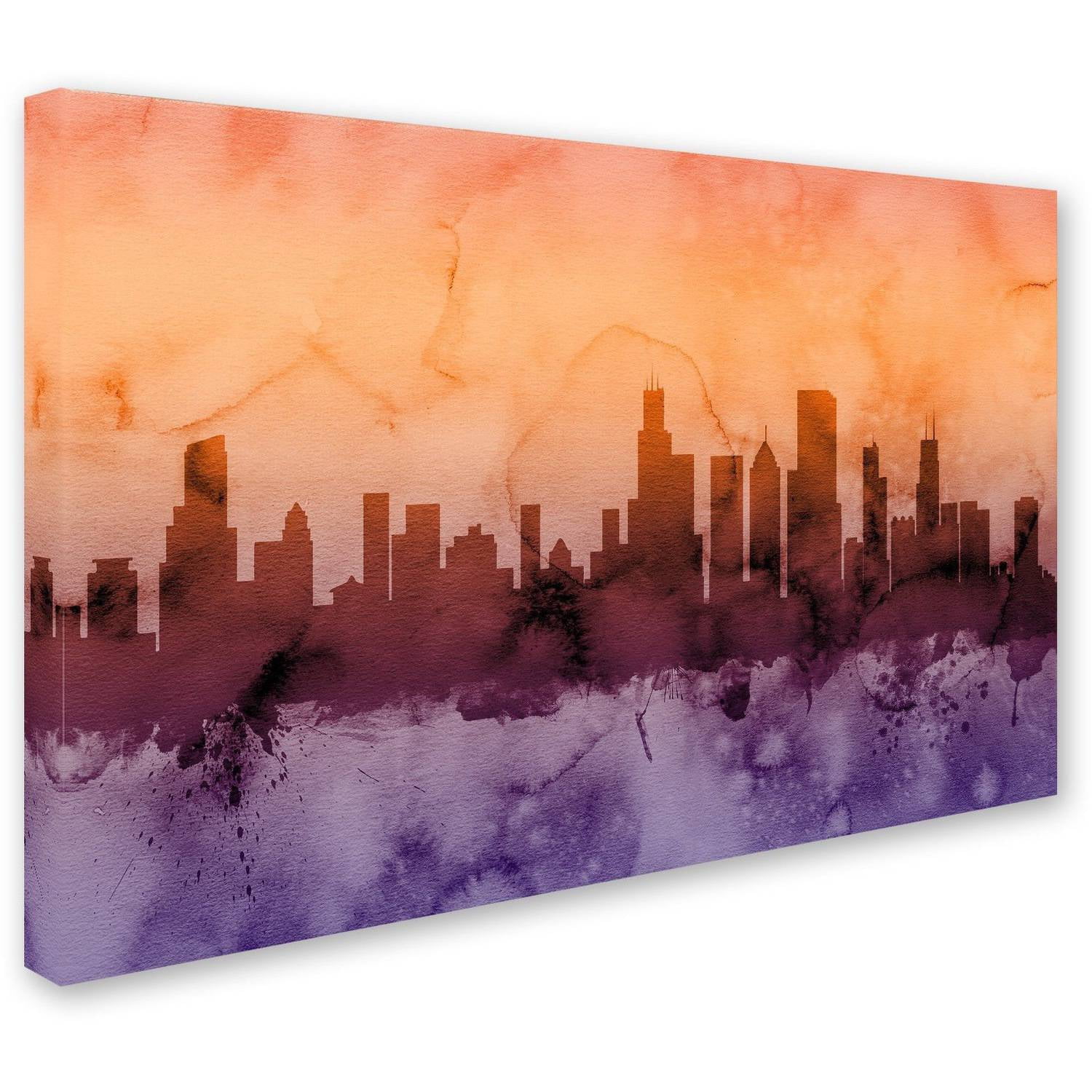 Trademark Fine Art "Chicago Illinois Skyline III" Canvas Art by Michael Tompsett