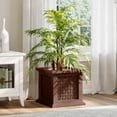 thumbnail image 6 of Pure Garden Outdoor Rattan Style Planter Box - 14.65-Inch Plant Pot, Brown, 6 of 7