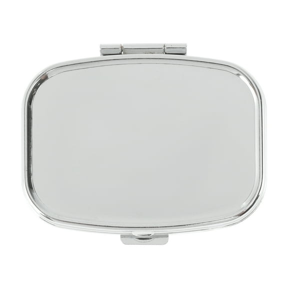 Unique Bargains 1 Pc Square 2 Compartments Pill Case Portable for travel Silver Tone
