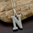 thumbnail image 5 of Moissanite Pendant Necklace, 1.33 Carat 925 Sterling Silver Letter N Synthetic Diamond Moissanite Jewelry Pendant With Chain Gift For Men/Women, 5 of 8