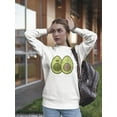 thumbnail image 2 of Avocado Halves Cartoon Sweatshirt Women -Image by Shutterstock, Female x-Large, 2 of 4